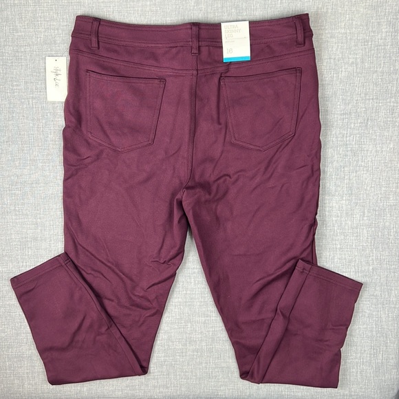 Style & Co Berry Ponte Knit Ultra Skinny Pants Regular Size 6 Plus Size 16 & 18 - Picture 5 of 6